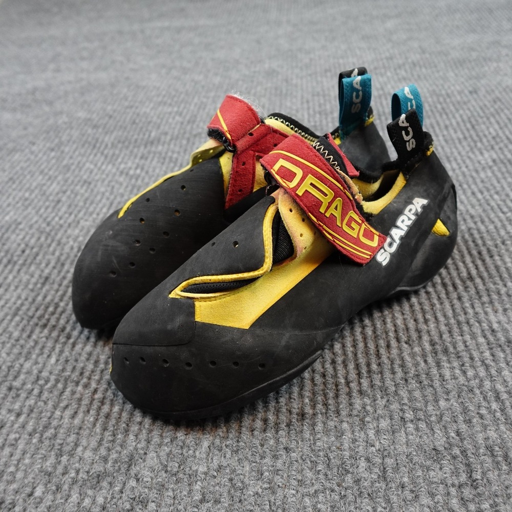Scarpa Drago Climbing Shoes Mens 10.5 EU 43.5 Italy Made Yellow Black Bouldering